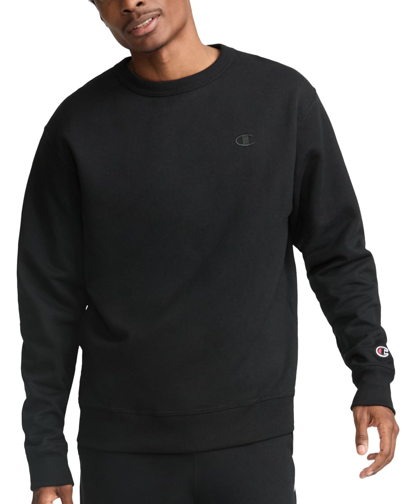 Champion Men's Men's Crewneck Fleece Sweatshirt, Standard Fit, Midweight, C Logo