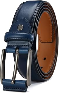 Men's Genuine Leather Dress Belt, Handmade, 100% Cow Leather, Fashion & Classic Designs for Work Business and Casual