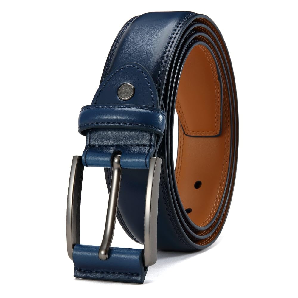 Men's Genuine Leather Dress Belt, Handmade, 100% Cow Leather, Fashion & Classic 