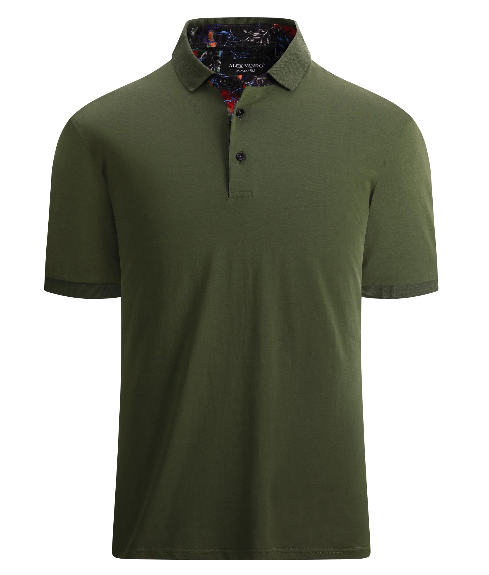 Alex Vando Mens Golf Shirt Breathable Quick Dry Printed Polo Shirt for Men