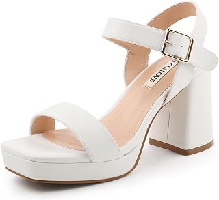 JOY IN LOVE Women's Chunky Block Heels Platform Sandals