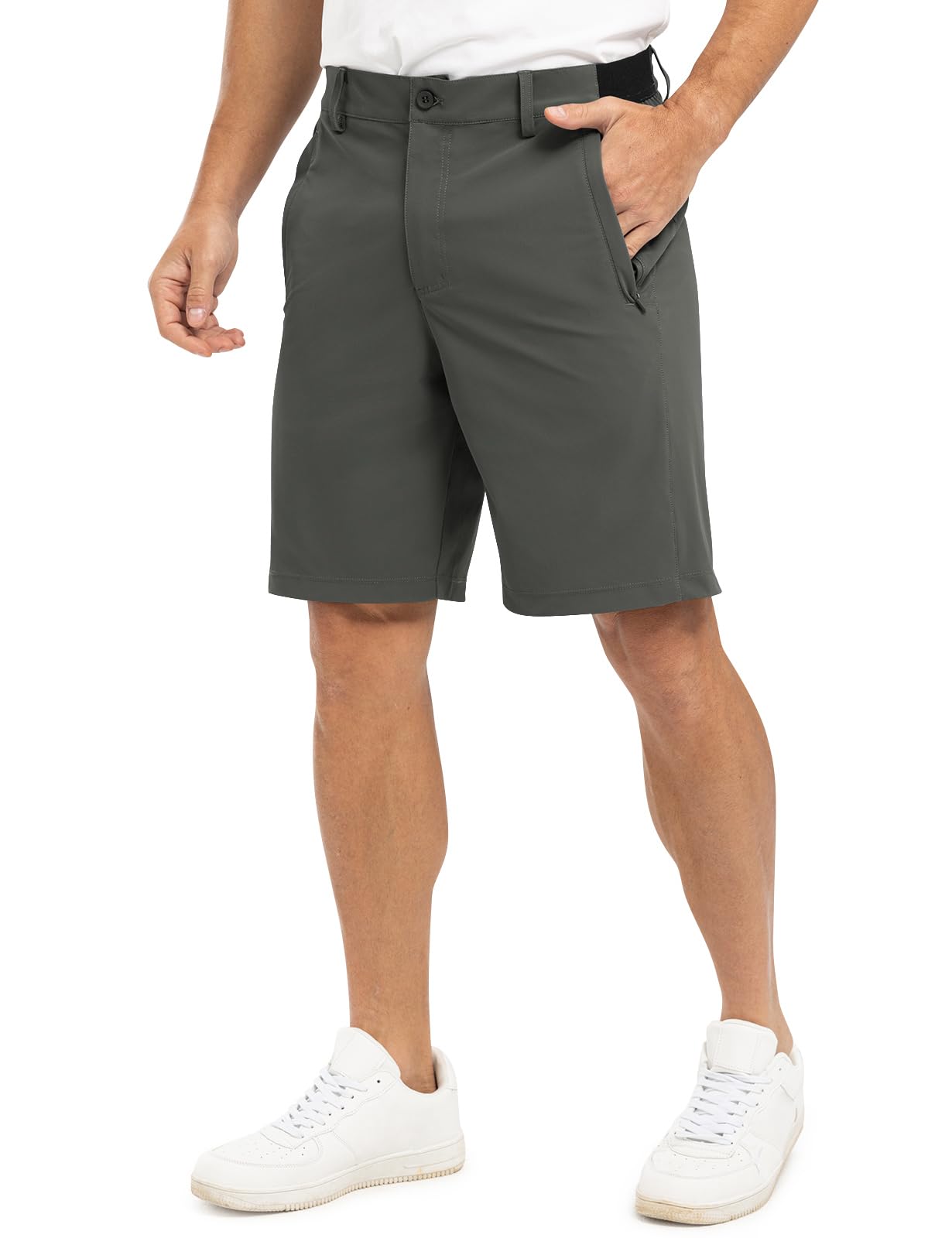 TBMPOY Men's 9'' Golf Work Shorts Stretch Waistband Dry Fit Hiking Casual Busine