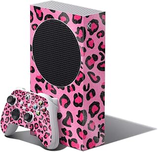 Mighty Skins Glossy Glitter Skin Compatible with Xbox Series S Bundle - Pink Leopard | Protective, Durable High-Gloss Glitter Finish | Easy to Apply and Change Styles | Made in The USA