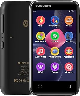 MP3 Player with Bluetooth and WiFi, Spotify Compatible, Music Player 96GB | Streaming Music, Audible Support, Android 14 System, 4" Touchscreen, Family Friendly, Parental Controls, Black Gold
