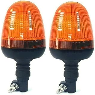 2pcs Two Flexible Din Spigot Pole Mount 60 Led Flashing Orange Warning Beacon Lights