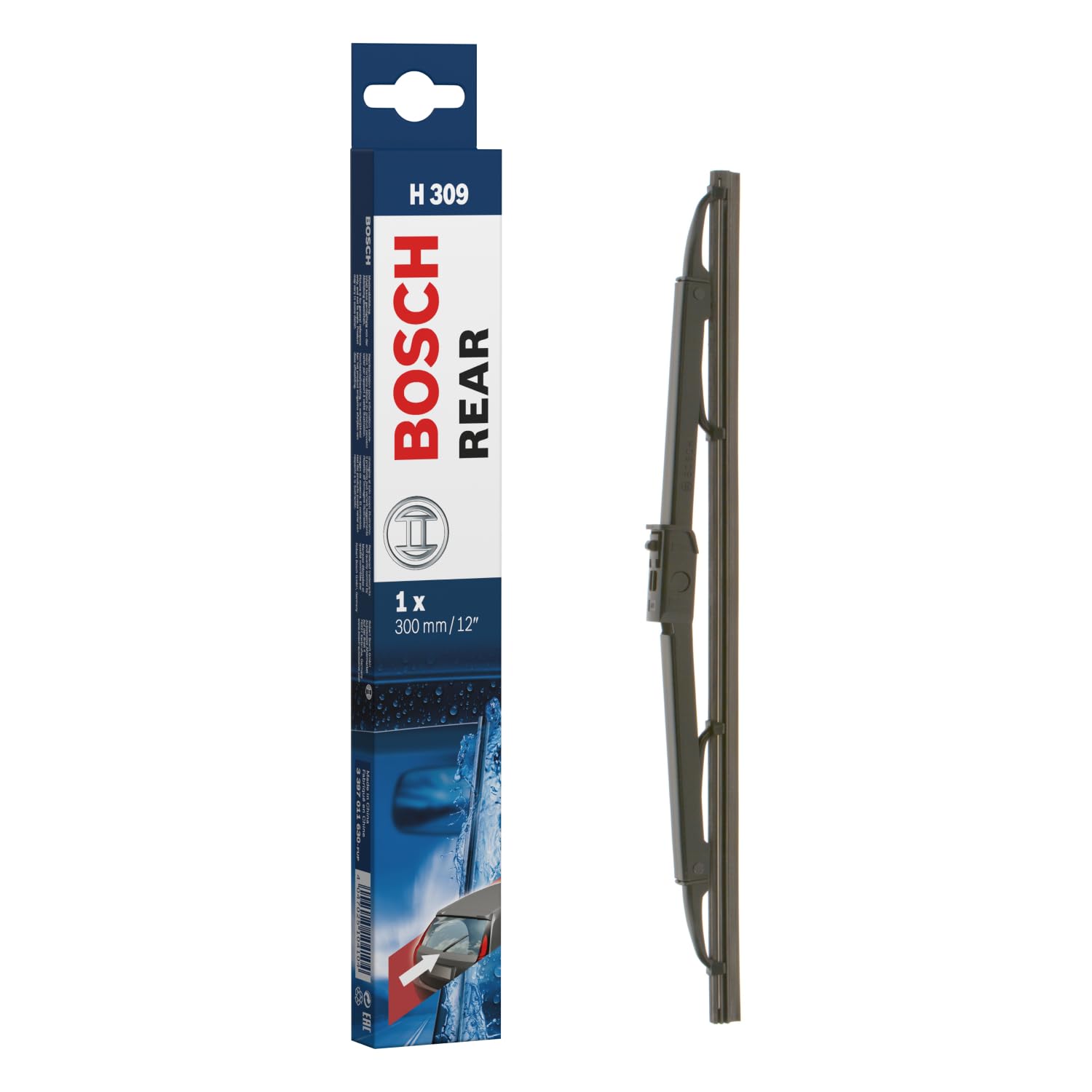 Bosch Wiper Blade Rear H309, Length: 300mm – Rear Wiper Blade | Excellent Cleani