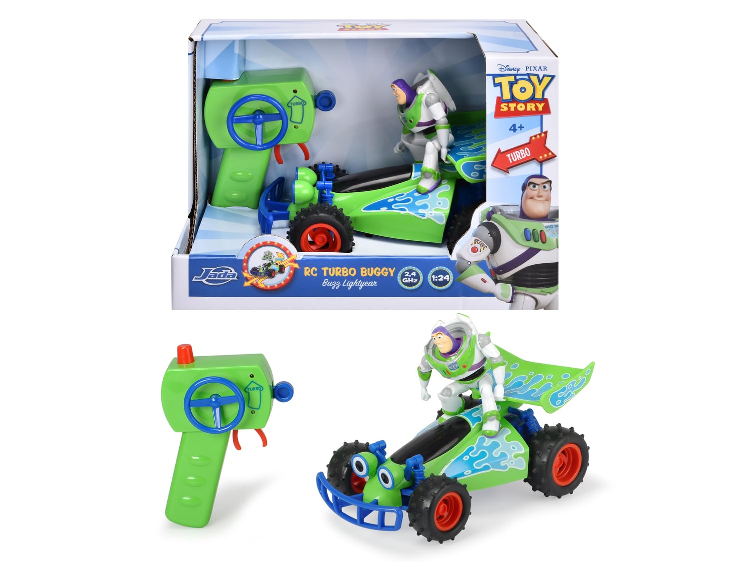 Jada Toys Disney Pixar Toy Story 4 Turbo Buggy W/Buzz Radio Control Vehicle, 2.4