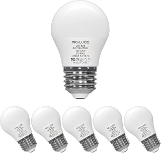 ORALUCE Refrigerator Light Bulb 40 Watt 120V, A15 5W 6500K, 6 Pack