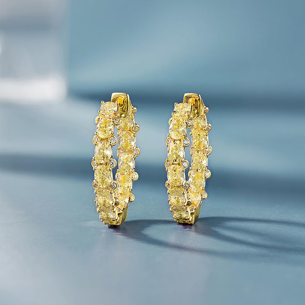 Bling Ova Cubic Zirconia Hoop Earrings for Women