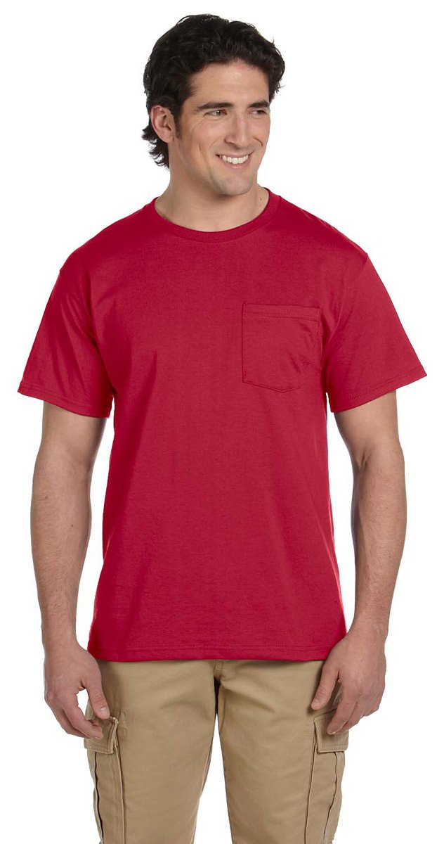 Jerzees Dri-Power Men's Short Sleeve T-Shirt (Pocket & No, Pocket-3)