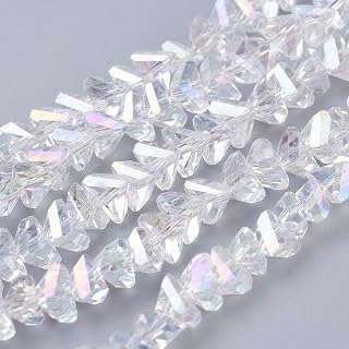 About 80 Strands AB Color Plated Glass Beads, 4.5x5mm, Clear AB Faceted Triangle Spacer Beads for Jewelry Making for Jewelry Making Bracelets