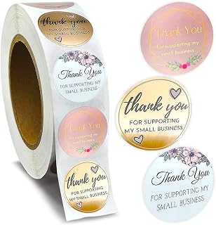 500 Pcs 1" Thank You Stickers Self Adhesive Elegant Round Envelopes Party Favors