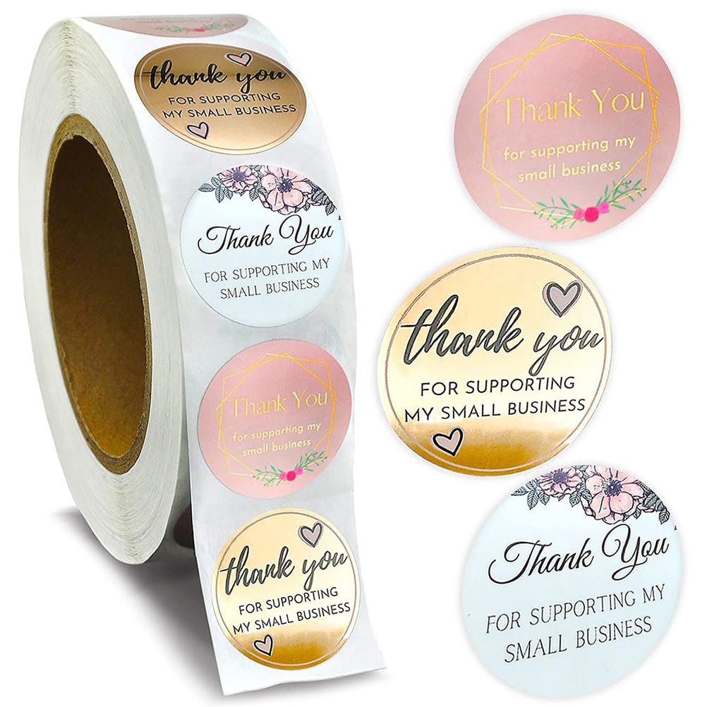 500 Pcs 1" Thank You Stickers Self Adhesive Elegant Round Envelopes Party Favors