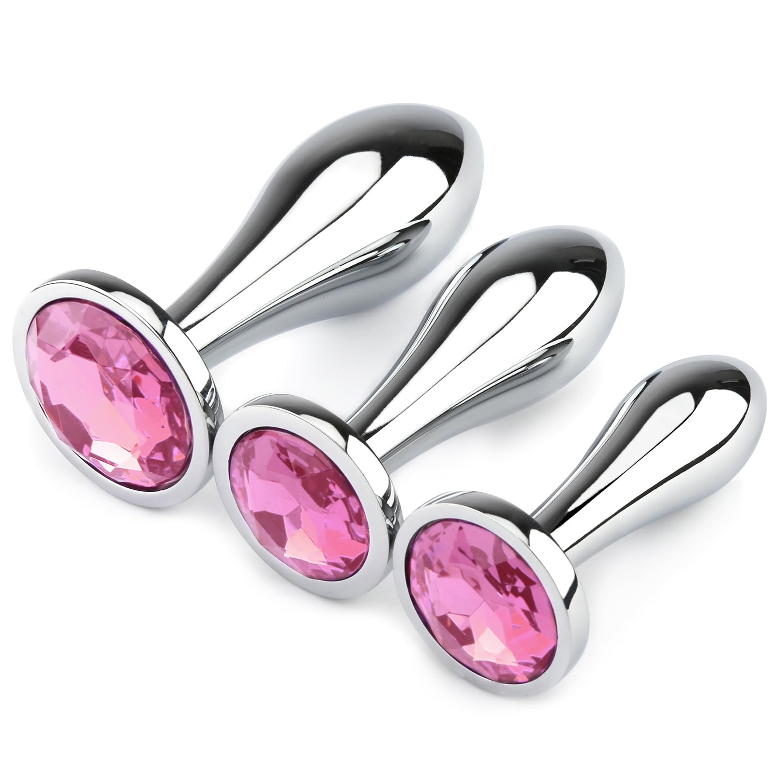 Anal Plug Sex Toys 3Pcs Butt Plug Anal Training Kit Anal Toys (Pink) | Metal But