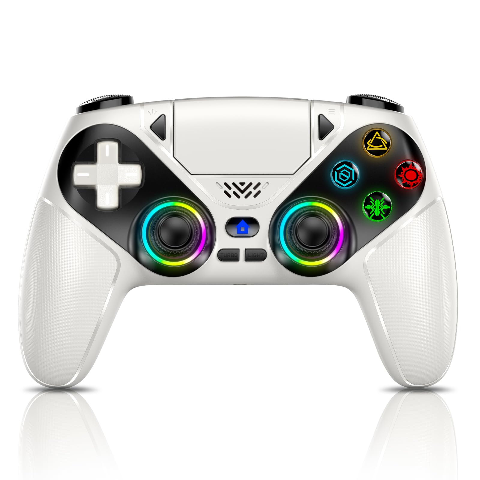 Gamrombo LED Wireless Controller for PS5, Compatible with PS5 Pro/Slim/PC, Dual 