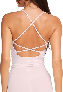 Danysu Padded Workout Tank Tops Women Strappy Longline Sports Bras