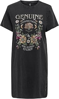 ONLY Women's Summer Printed Cotton Dress with Short Sleeve