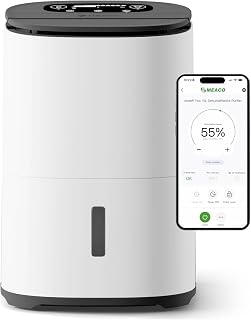 MeacoDry Arete® Two 10L Charcoal Dehumidifier & HEPA H13 Air Purifier | Ultra Quiet, Smart Wi-Fi App, Humidity & Laundry Mode, Energy Efficient, Removes Moisture in Homes & Flats, 5 Year Warranty