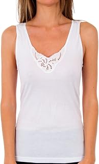 Playtex Débardeur Col V 100% Coton Cotton Feminine X1 T-Shirt Femme (Lot de 1)
