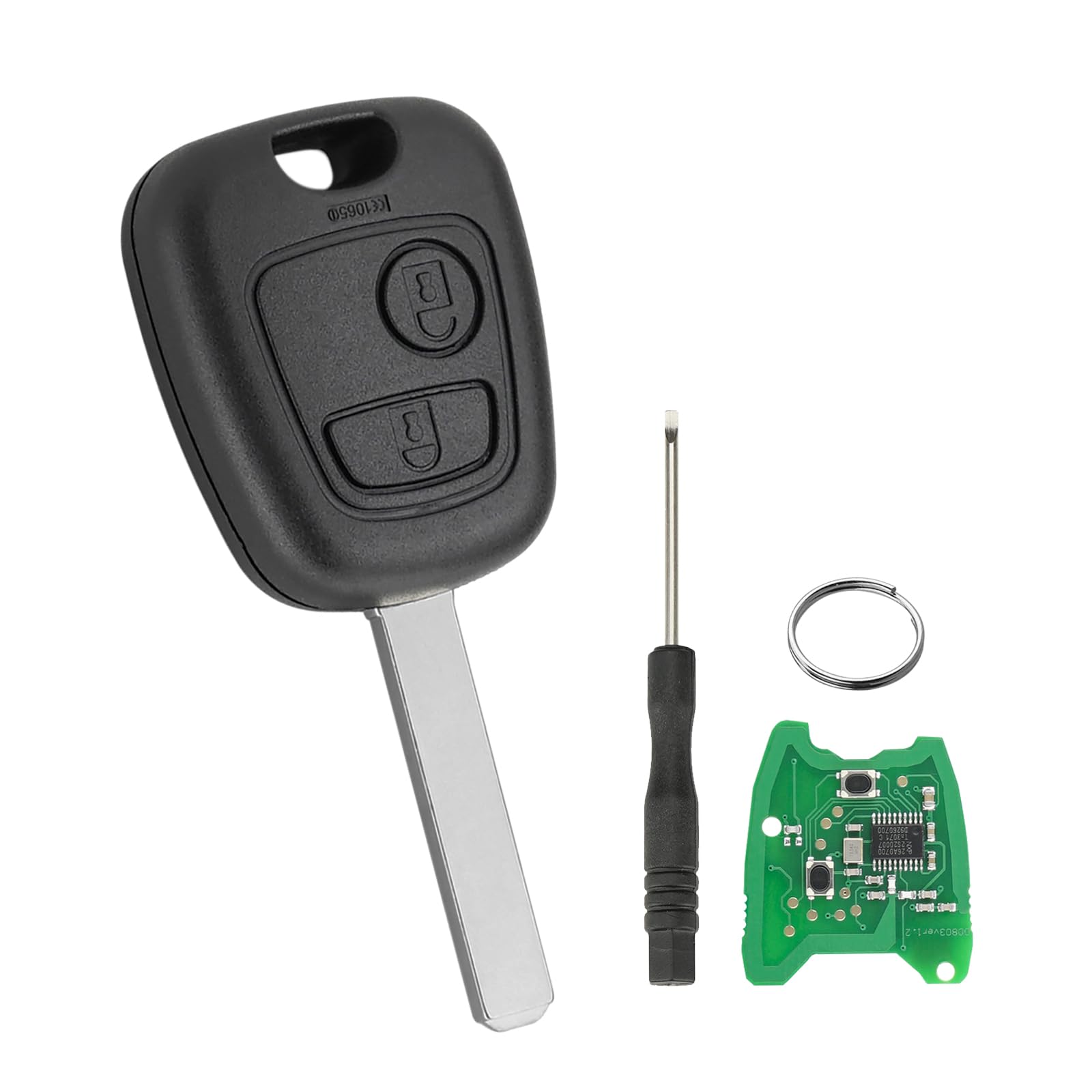 HYMOLKYE 433MHz 2 Button Remote Key Fob for Toyota Aygo Peugeot 107 | Complete S