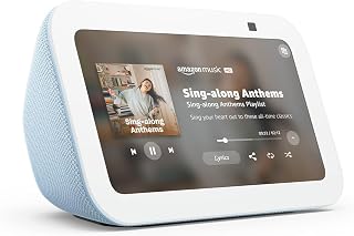 Like-New Amazon Echo Show 5 (newest model), Smart display, Designed for Alexa+, 2x the bass and clearer sound, Cloud Blue