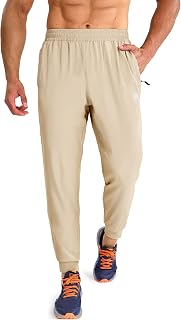 MIER Mens Lightweight Workout Gym Sweat Pants Sweat Pants Dry Fit Track Active with Zip Pockets