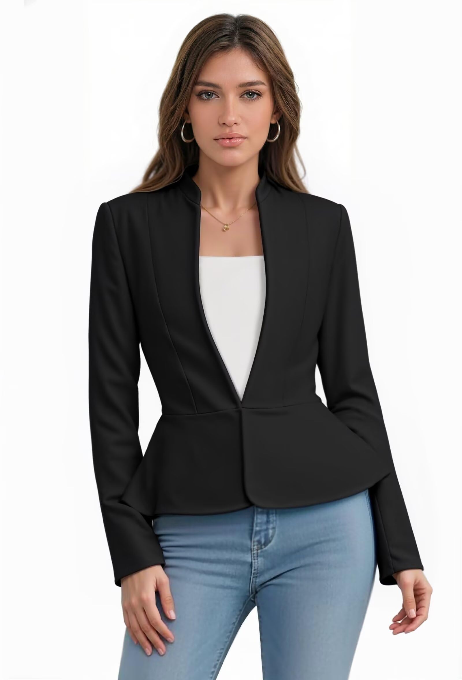 Hybrid & Company Women's Nylon Ponte Blazer