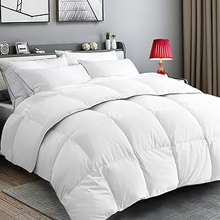 All Season Comforter King Size White,Winter Warm Thick Duvet Insert for Night Sweats,Down Alternative Comforter, with 8 Corner Tabs,Cooling Quilts Hotel Collection Reversible Fluffy Hypoallergenic