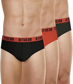 Athena - Lot de 3 Slips Homme Ecopack Basic Color - Slips Coton - Coupe Moderne Ergonomique, Confort et Maintien - Label Oeko-TEX® Standard 100