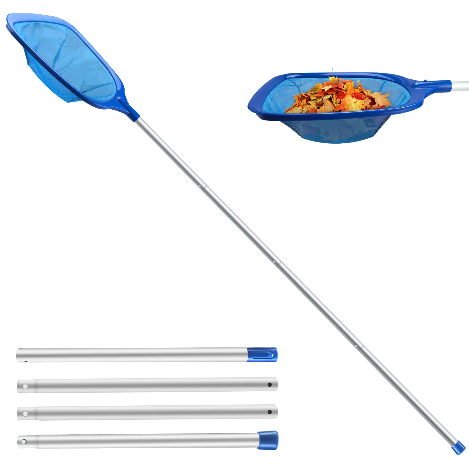 Jsdoin 160CM Pool Skimmer Net,Hot Tub Leaf Nets Swimming Cleaning Pond Skimmer w