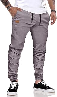 JMIERR Men's Jogging Bottoms Cotton Breathable with Pockets