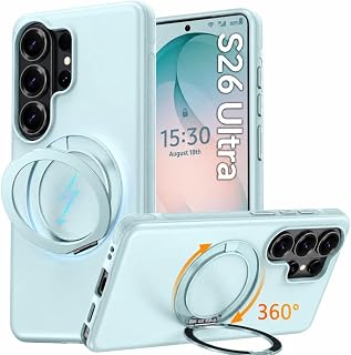 Oterkin for Samsung Galaxy S26 Ultra Case with 360° Spin Magnetic Stand [Fit for MagSafe] [Non-Slip] [15FT-Shockproof] Slim Protective Case for Galaxy S26 Ultra Men/Women, Blue