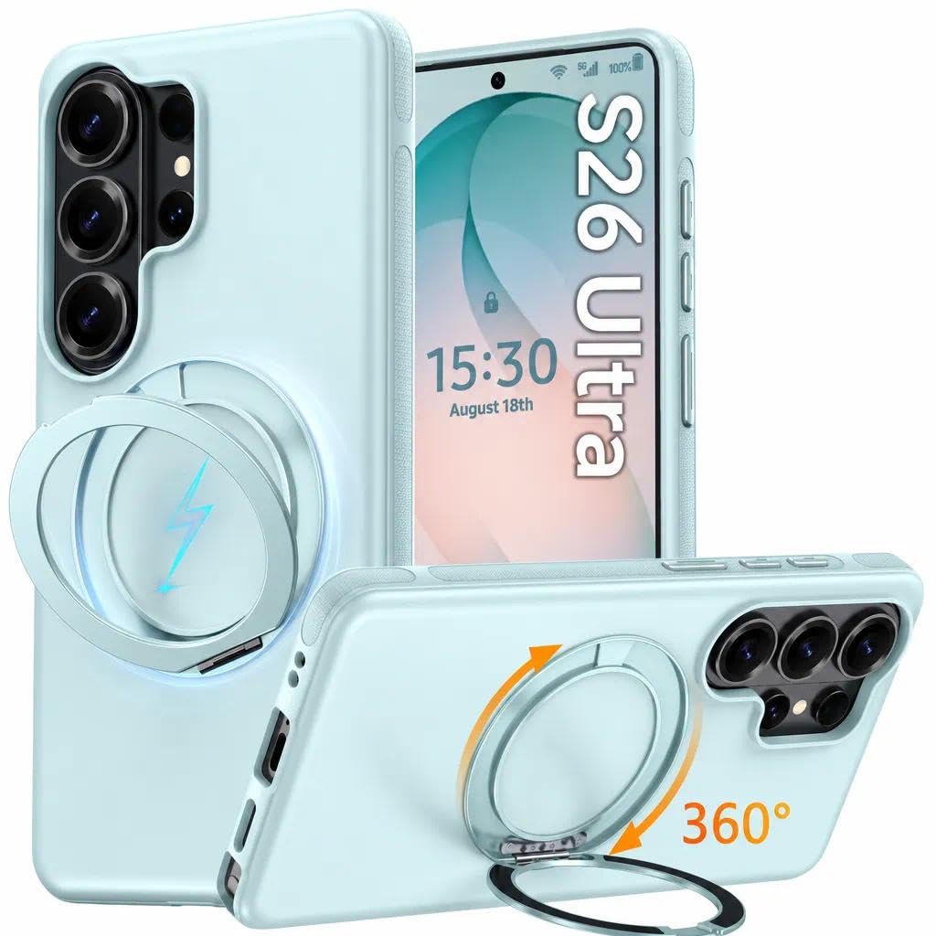 Oterkin for Samsung Galaxy S26 Ultra Case with 360° Spin Magnetic Stand [Fit for