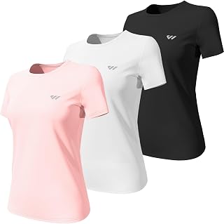 Wulibike Women's Sports T-Shirt Short Sleeve Breathable Quick Dry Gym Running 3/5 Pieces