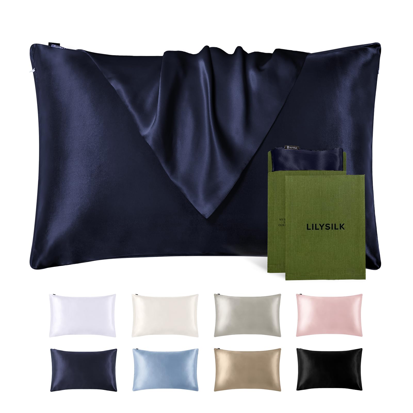 LILYSILK Silk Pillowcase for Hair and Skin Standard-100% Mulberry Silk 19 Momme 