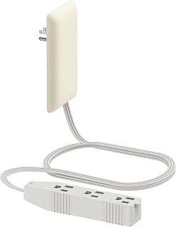 LIDER Flat-Face Outlet Extender, 3 Receptacles, 3ft Cord, 1625W, ETL Listed