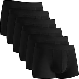 QINCAO Men's Boxer Shorts Pack of 6, Cotton Without Logo, Comfort Fit | High Quality Comfortable Cotton, Shape-hugging, No Rolling Hems, Durable, No Irritating Tags