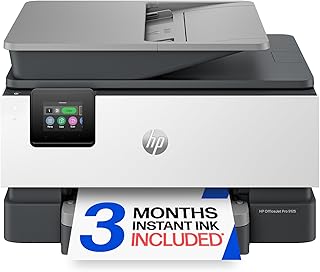 HP OfficeJet Pro 9125 Wireless All-in-One Color Inkjet Printer, Print, Scan, Copy, Fax, ADF, Duplex Print/scan, Best-for-Office, 3 Month Trial of Instant Ink Included, AI-Capable (C2VZ0A)