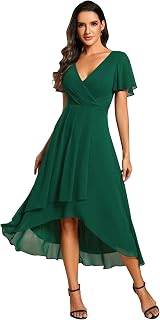 Ever-Pretty Guest Dress A-Line Skirt V Neck Ruffle Sleeve Women's Dress Chic And Elegant Beautiful Evening Dress EG02084