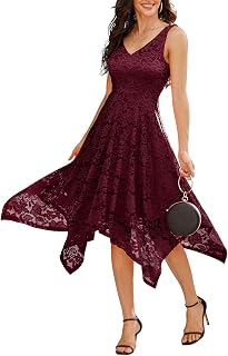 Meetjen Women's Cocktail Dress Lace Formal Wedding Guest Dresses