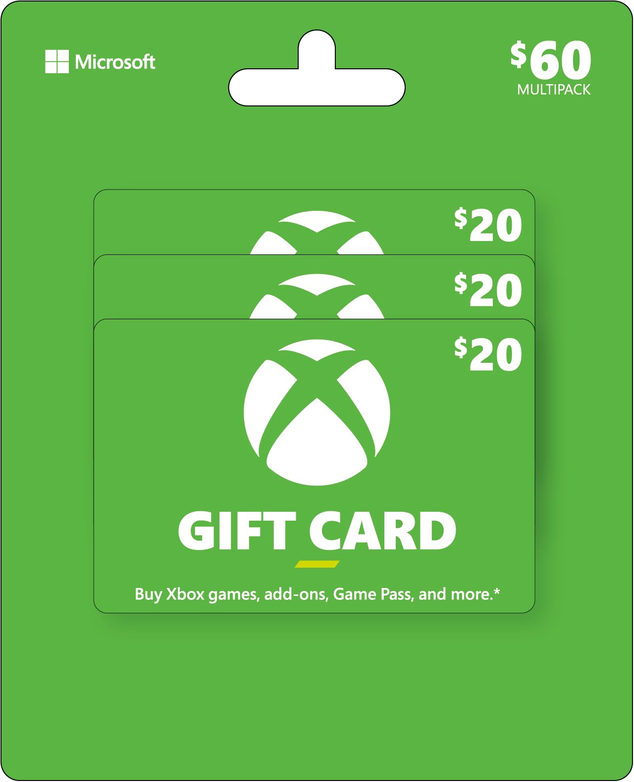 Xbox Physical Gift Card (Multipack 3 x $20)