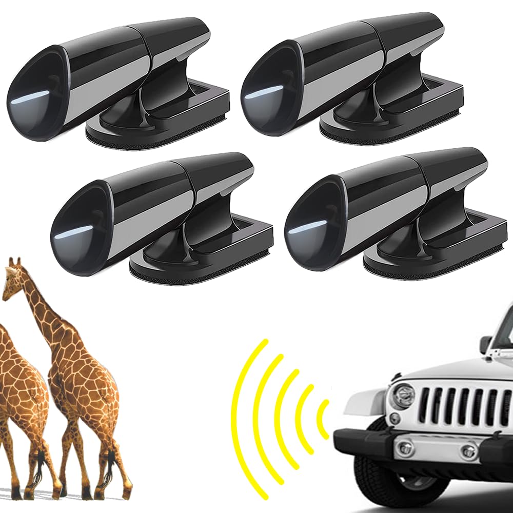 4pcs Deer Warning Whistles Device for Cars, Anti-Deer-Ultrasonic-Whistles for Ve