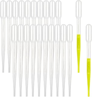 moveland 50 PCS 3 ml Plastic Transfer Pipettes, Clear Graduated Scale | Disposable, Accurate Liquid Transfer, Great Suction, Easy Use, For Essential Oils, Science Experiments, Crafts, Watercolours