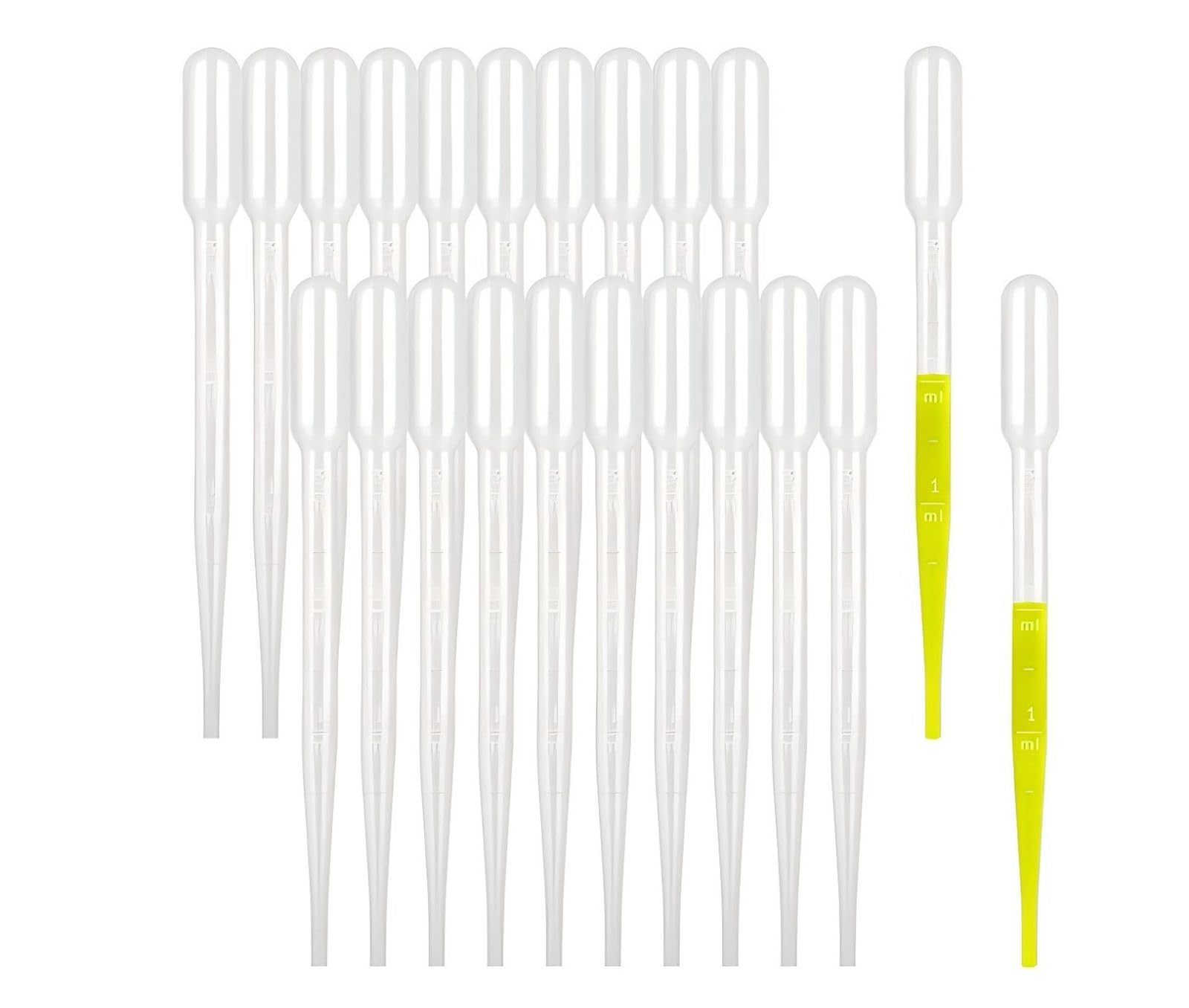 moveland 50 PCS 3 ml Plastic Transfer Pipettes, Clear Graduated Scale | Disposab