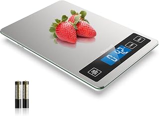Nicewell Food Scale 22lb Digital Kitchen Scale for Cooking Baking | Tare Function, Stainless Steel, Grams and OZ, 1g/0.1oz Precise Graduation, Backlit LCD, Easy Clean