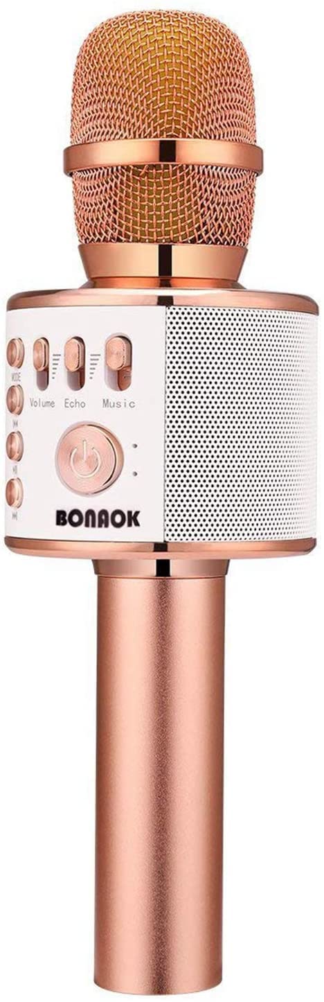 BONAOK Wireless Bluetooth Karaoke Microphone,3-in-1 Portable Handheld Karaoke Mi