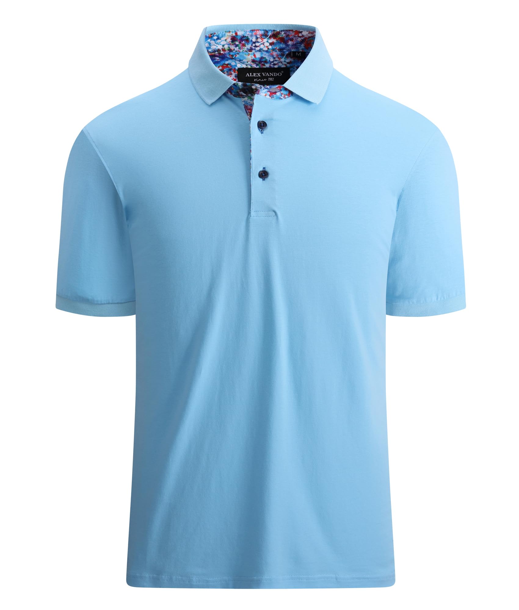 Alex Vando Polo à manches courtes pour homme Coupe droite - bleu - Taille L