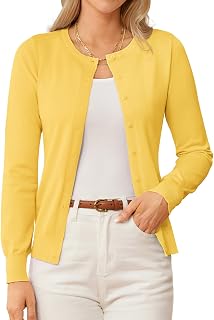GRACE KARIN Womens Classic Long Sleeve Knitted Casual Open Front Button Cardigan Tops S-3XL