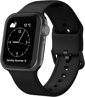Sport Band Compatible with Apple Watch Bands Women Men | 49mm 46mm 45mm 44mm 42mm 41mm 40mm 38mm Soft Silicone Replacement Strap with Classic Clasp for iWatch Ultra 4/Series 12-1/SE