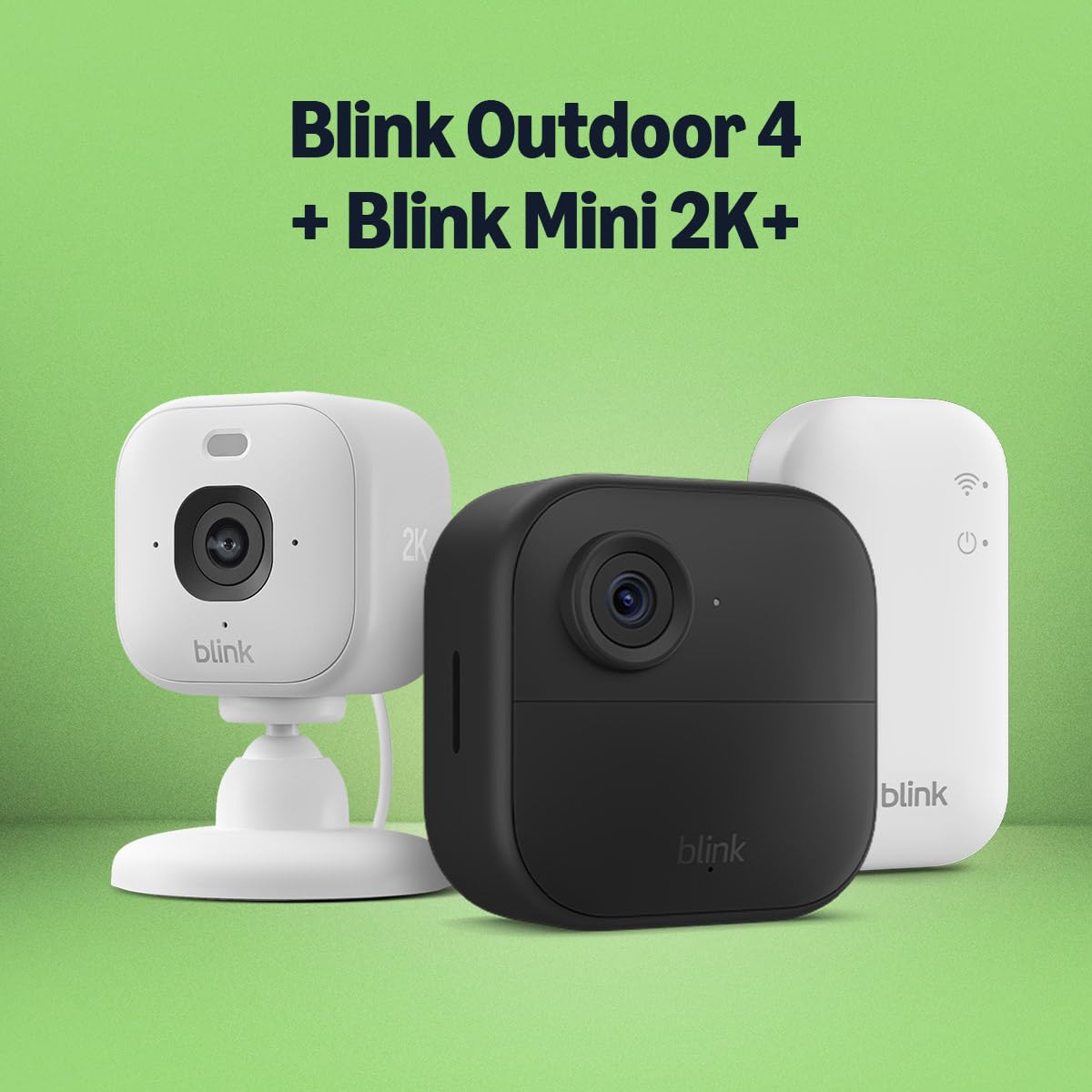 Blink Outdoor 4 camera with Blink Mini 2K+ white (Latest Generation), sync modul
